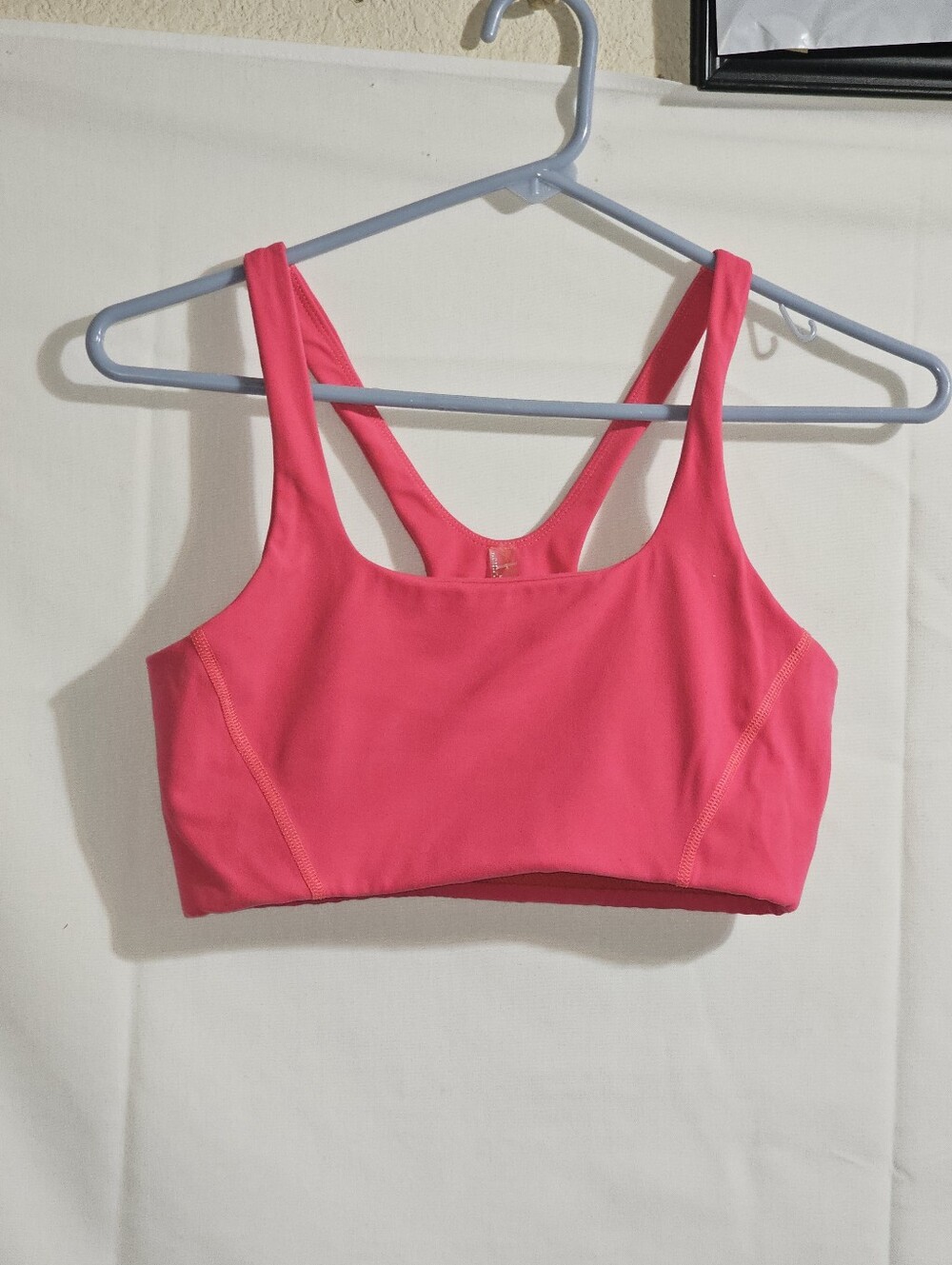 Free People Never Better Neon Pink Square Neck Sports Bra